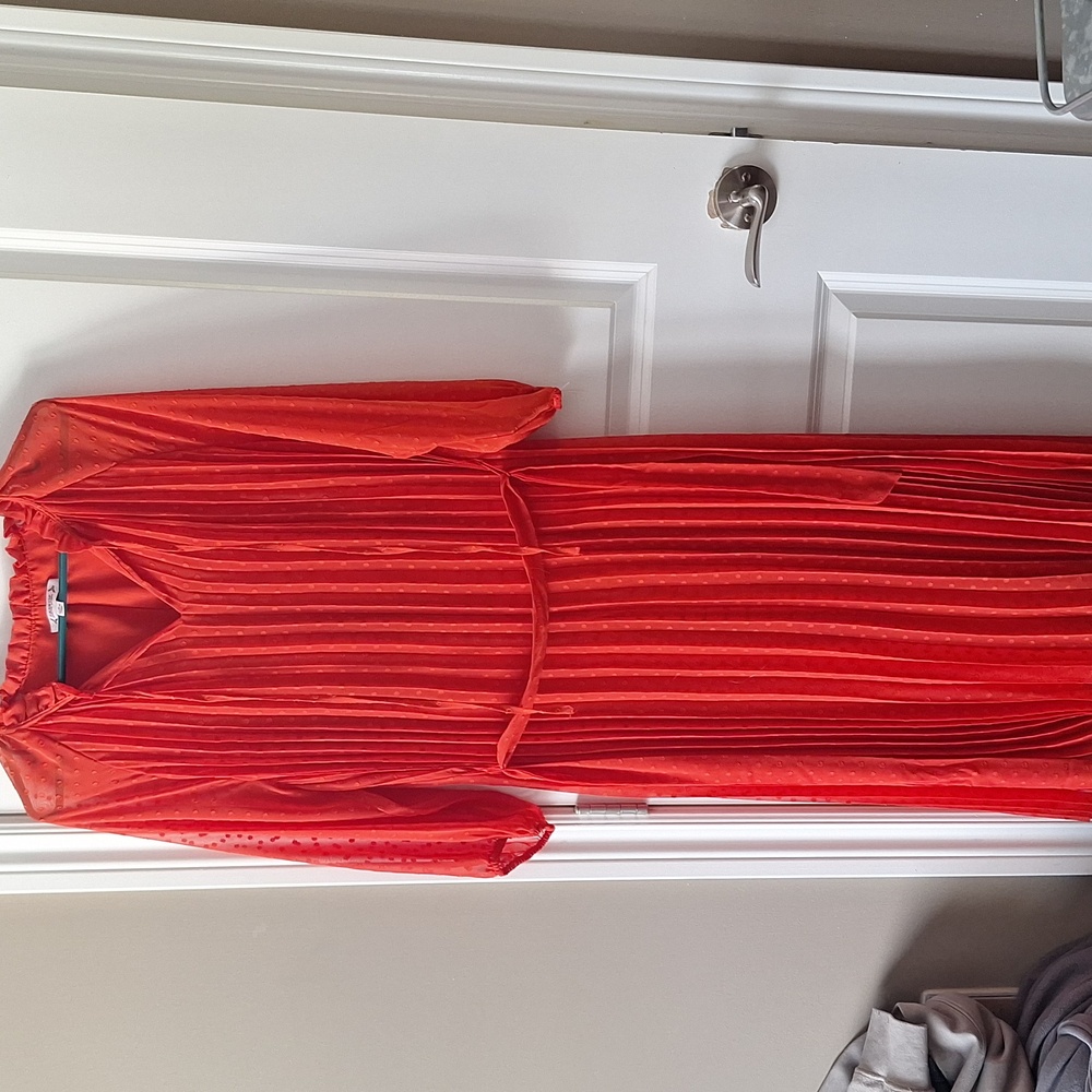 Nanette Vibrant Poppy Sheer Midi Dress